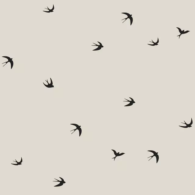 Bankauflage Schwalben beige schwarz