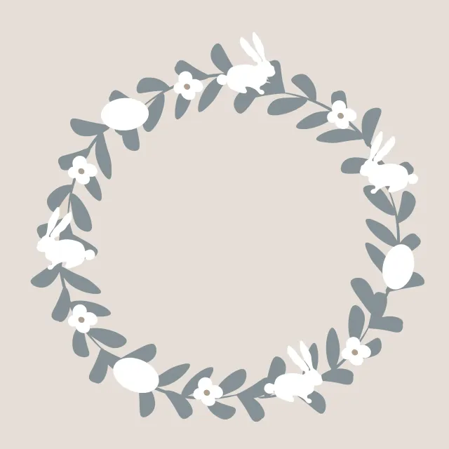 Servietten Osterkranz Hasen Eier Grau