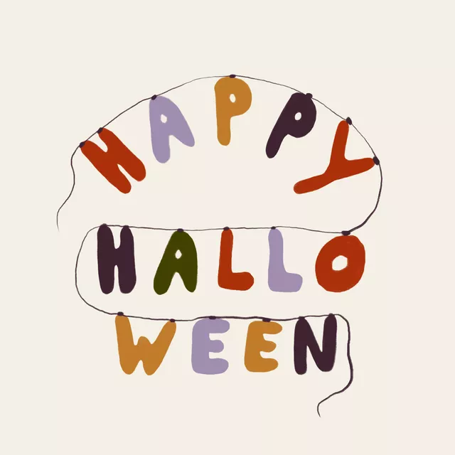 Kissen Happy Halloween Girlande