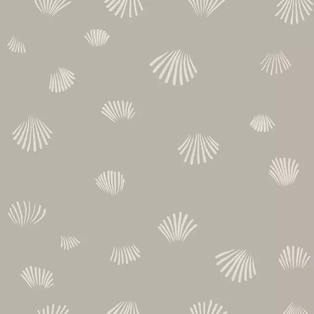 Dekovorhang Muschel Spuren Beige Dunkel