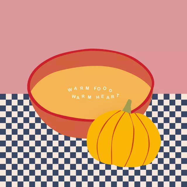 Kissen warm food warm heart