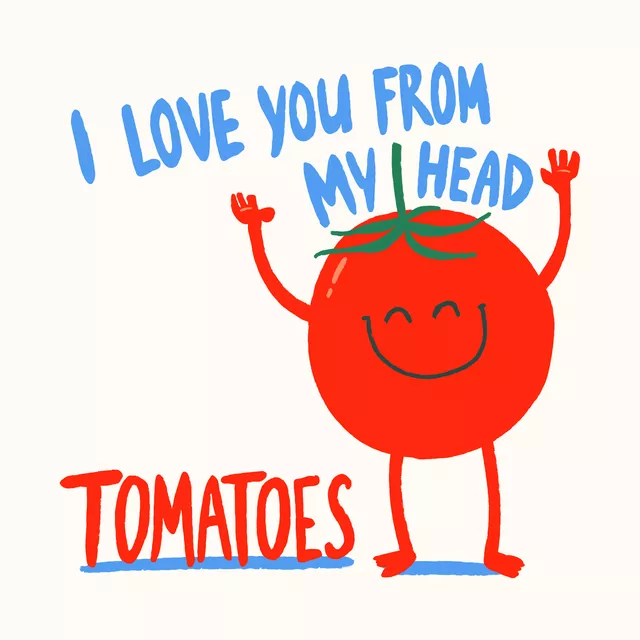 Geschirrtuch Love you from my head tomatoes