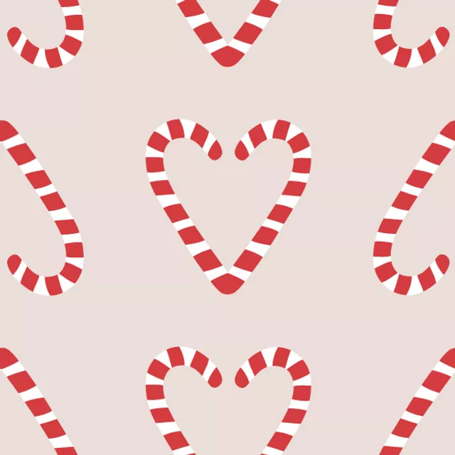 Bettwäsche Zuckerstange Herzen Rot Beige