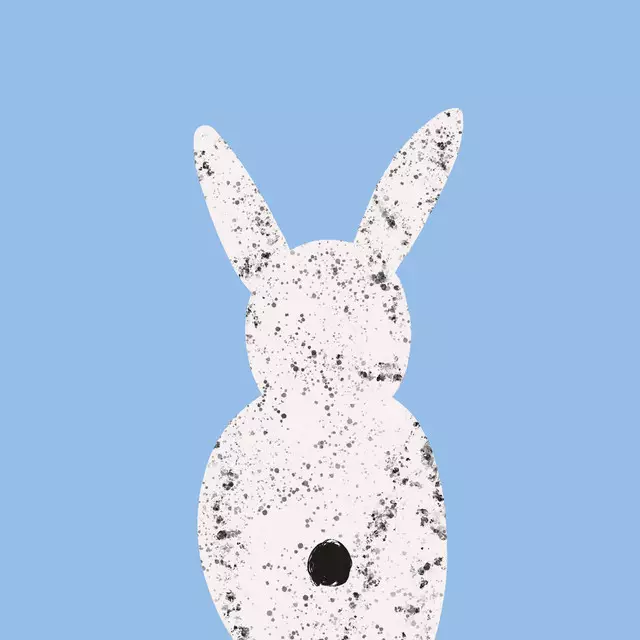 Kissen Osterhase Farbkleckse