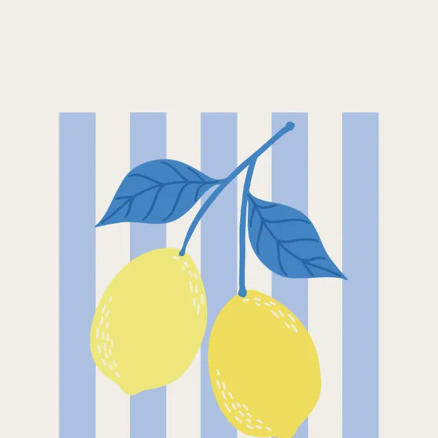 Sitzkissen Zitronen & Streifen Weiss