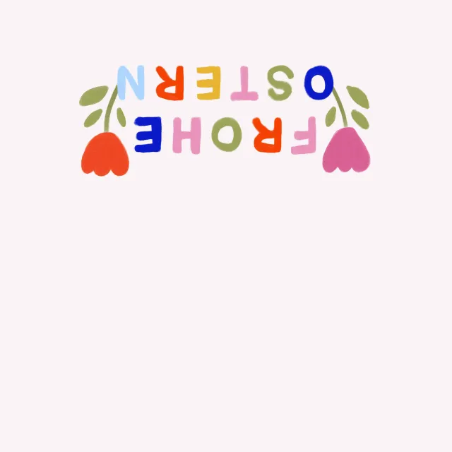 Tischläufer Frohe Ostern Tulpen Beige