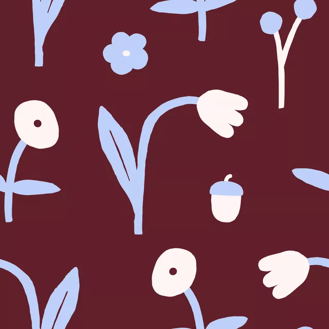 Kissen Blumen Herbst Bordeaux