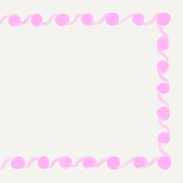 Tischset Punkterahmen Kreide Pink