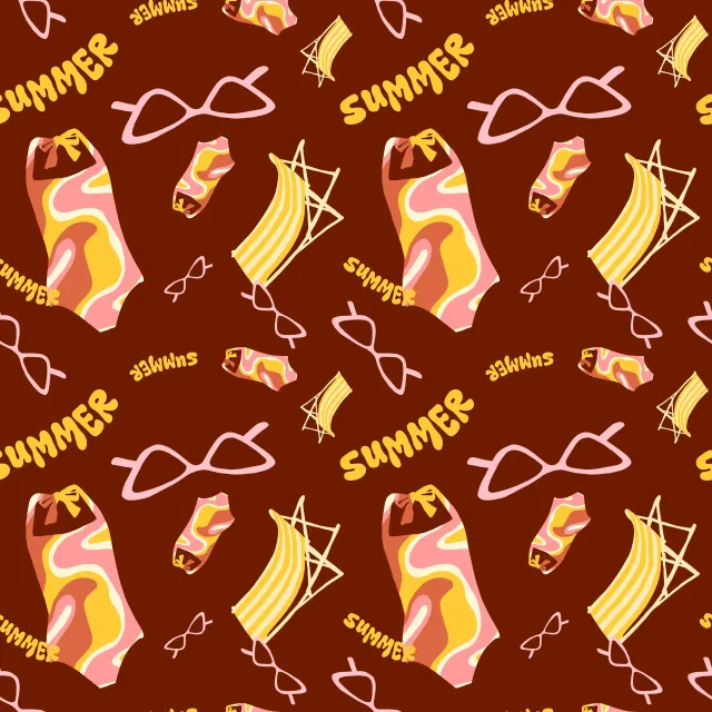 Raffrollo Playful Retro Summer Pattern
