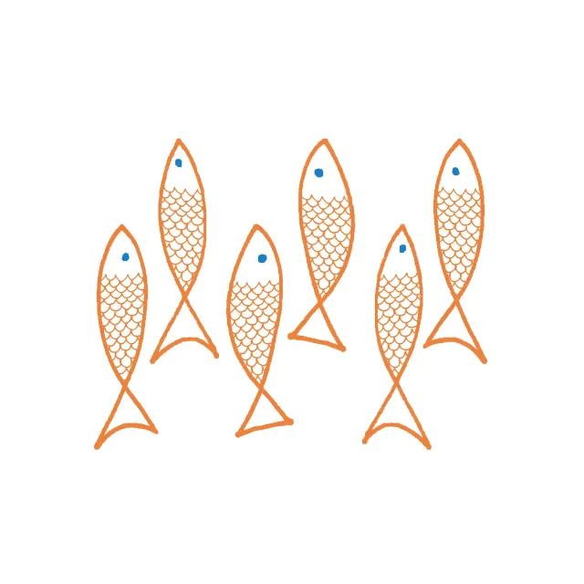 Kissen Fische orange