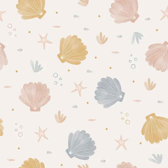 Dekovorhang Meeresfreunde Aquarellmuster