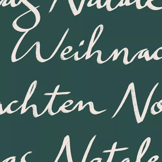 Bettwäsche Weihnachten Schrift grün