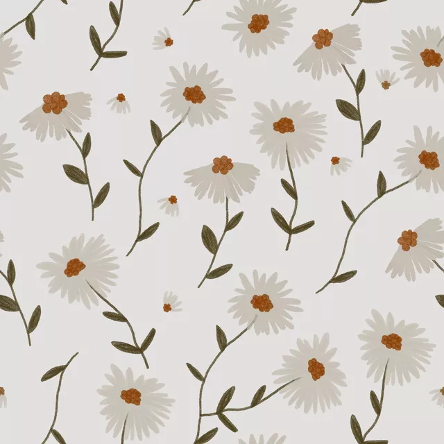 Kissen Flower Fall White Star Pattern