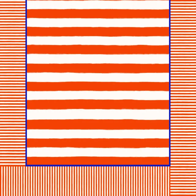 Bettwäsche Streifenrahmen Rot