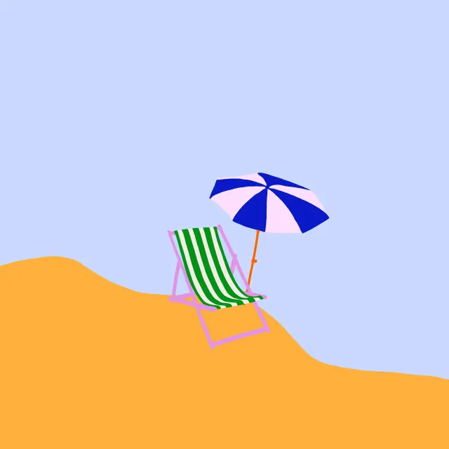 Kissen Liegestuhl Strand Gelb