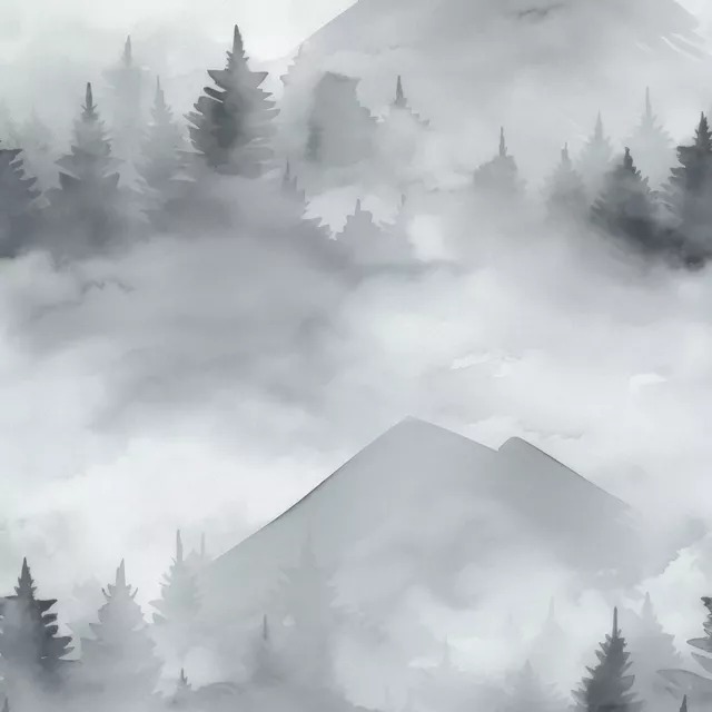 Kissen Misty Mountain Escape Grey