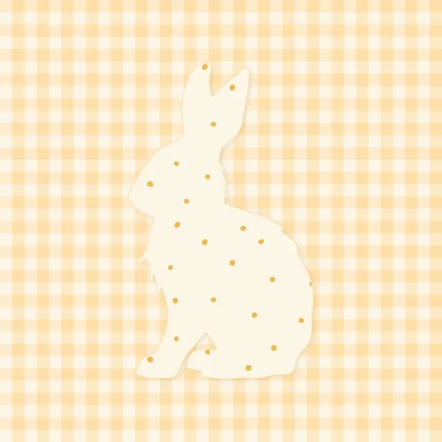 Sitzkissen Hase mit Punkten Gelb