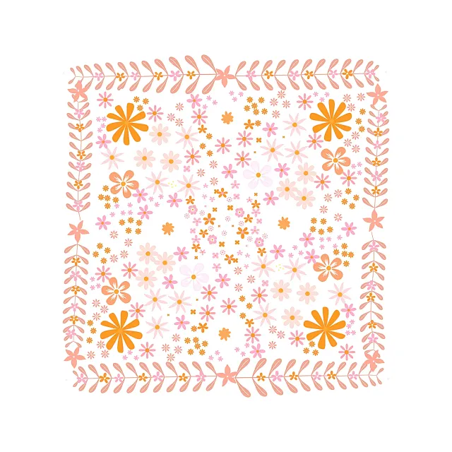 Sitzkissen Boho Sommer Blumen Rosa