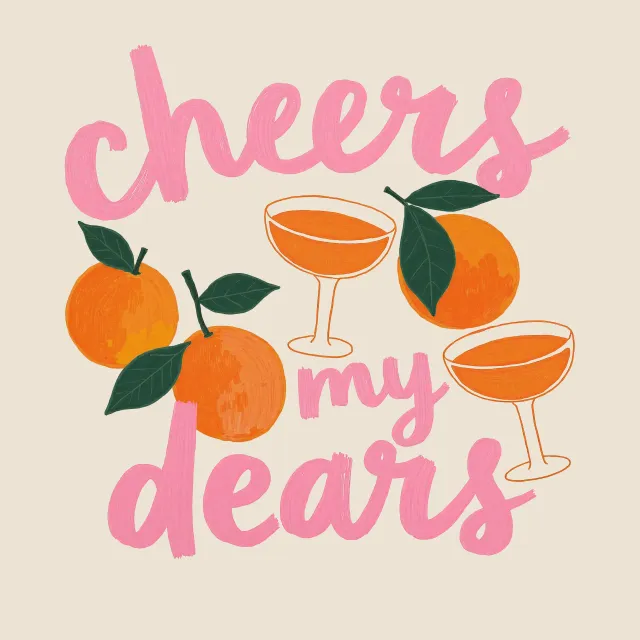 Kissen Cheers my Dears orange