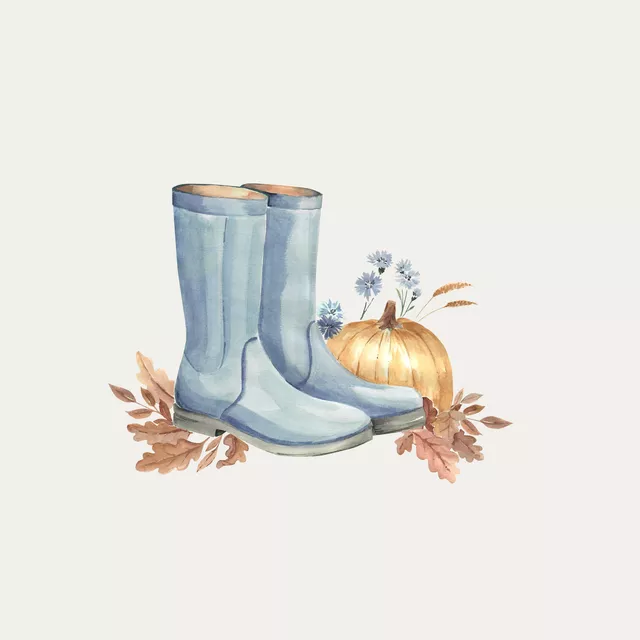 Kissen Blaue Gummistiefel