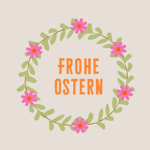 Kissen Frohe Ostern Kranz Auf Beige