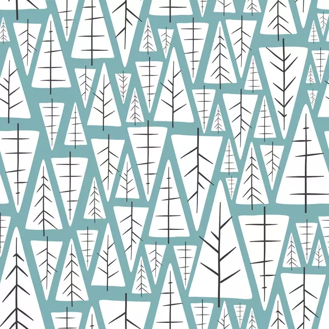 Kissen Abstract Trees blue