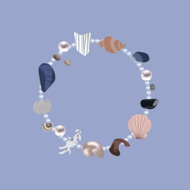 Kissen Muschel Kreis Blau