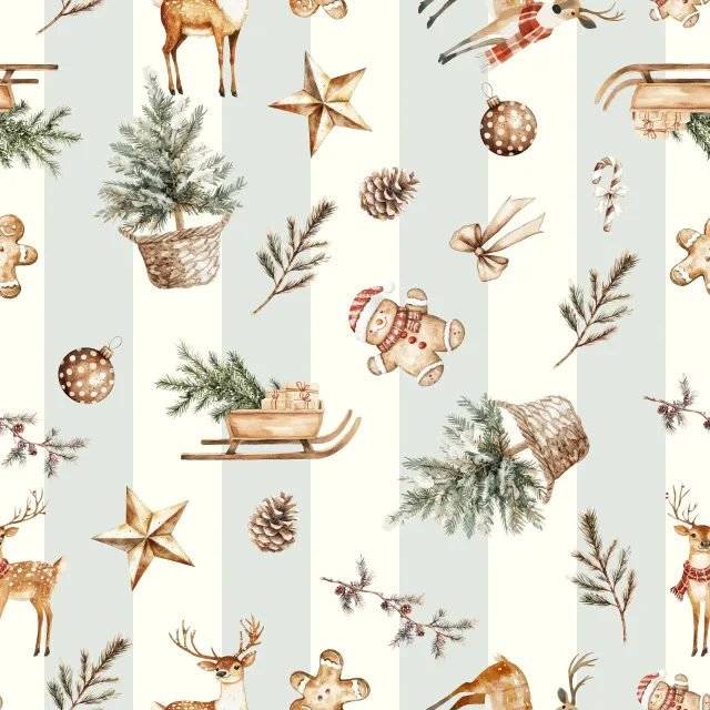 Kissen Cosy Weihnachtsmuster Streifen