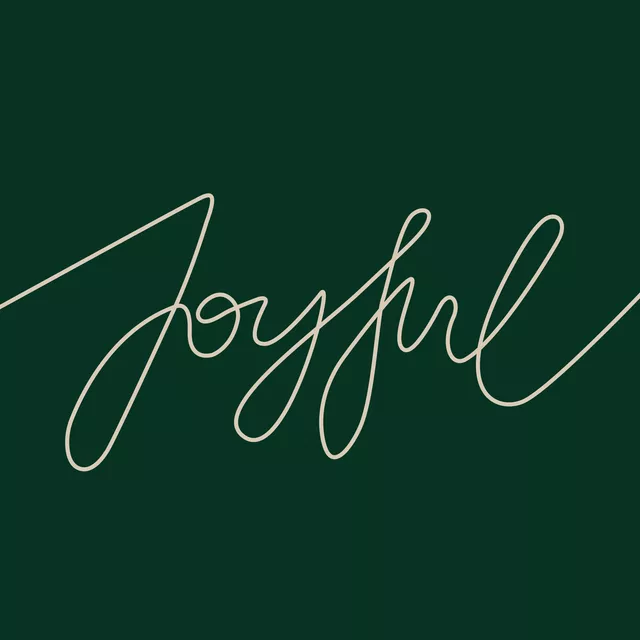 Kissen Joyful Lettering pine green