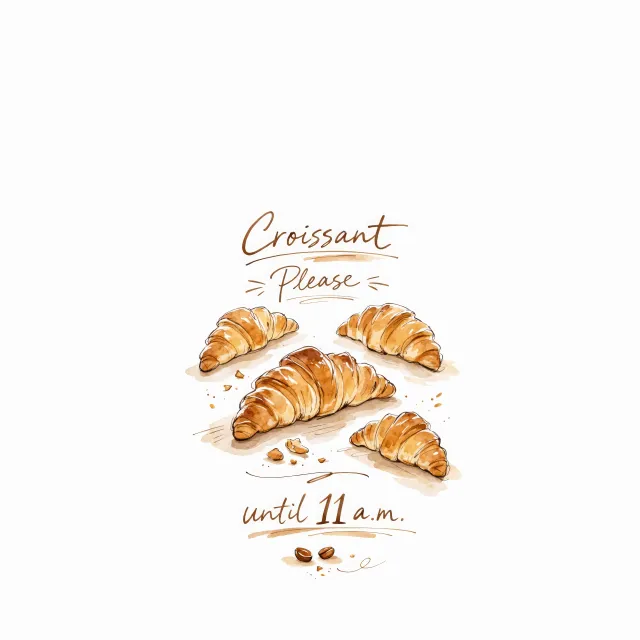 Kissen Croissant Please Until 11 AM