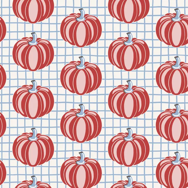 Tischset Kürbisse auf Karo – Rot