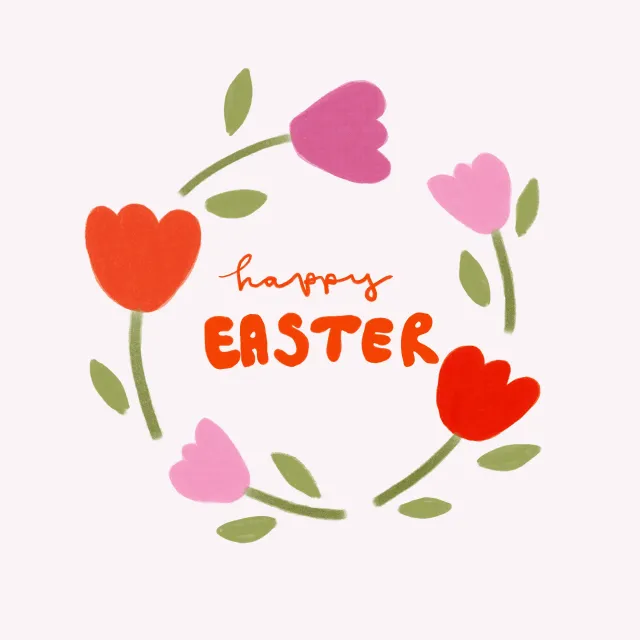 Kissen Tulpenkranz Happy Easter