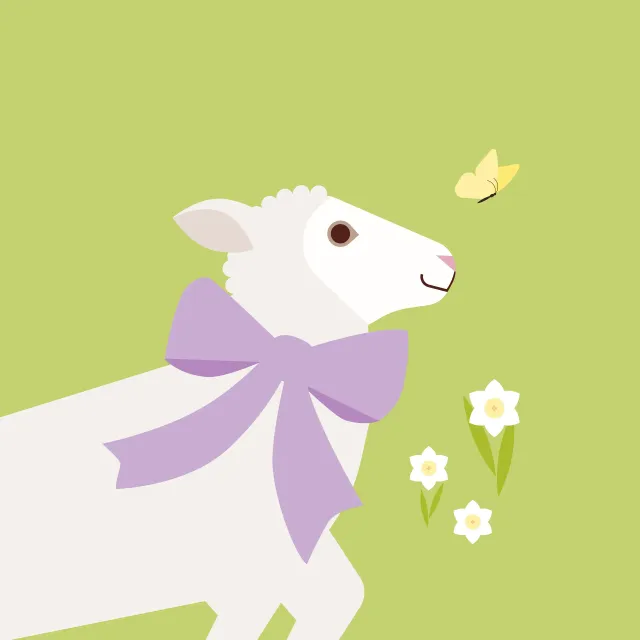 Kissen Ostern Lamm Osterglocken