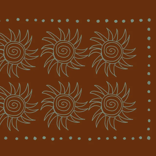 Kissen Spanish Swirl Sun Burgundy