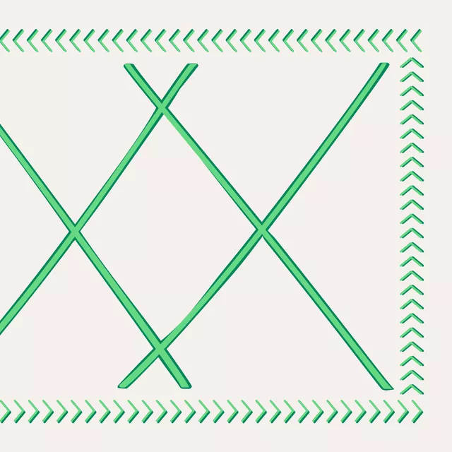 Kissen Cool Boho Cross green