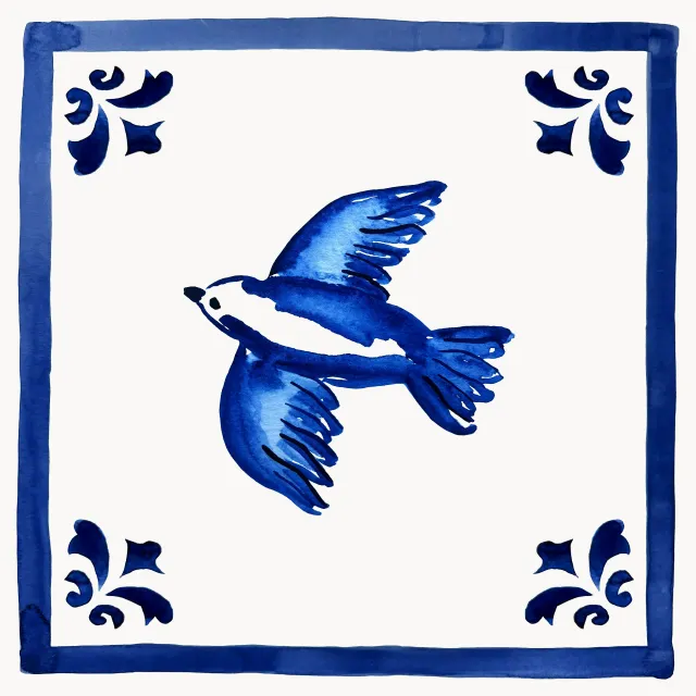 Kissen Azulejo Schwalbe Männchen