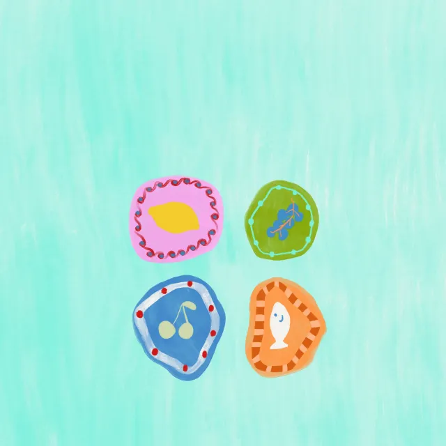 Geschirrtücher Keramikteller Türkis