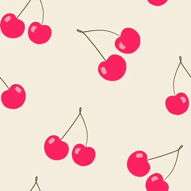 Bodenkissen Kirschenmuster creme