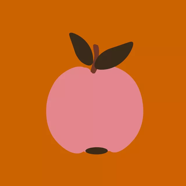 Kissen Apfel Pink Auf Orange