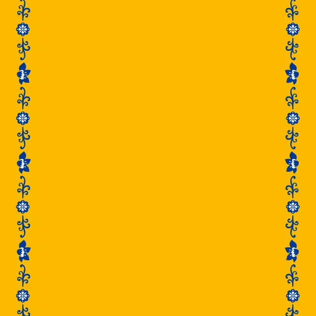 Tischläufer Folkart blau-gelb