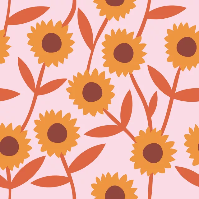 Tischdecke Pattern Sunflower Pink