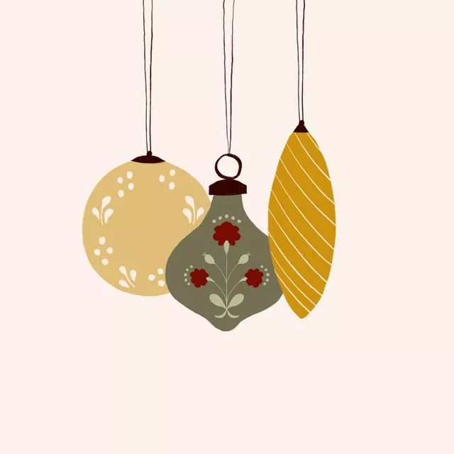 Kissen Weihnachtskugeln Beige