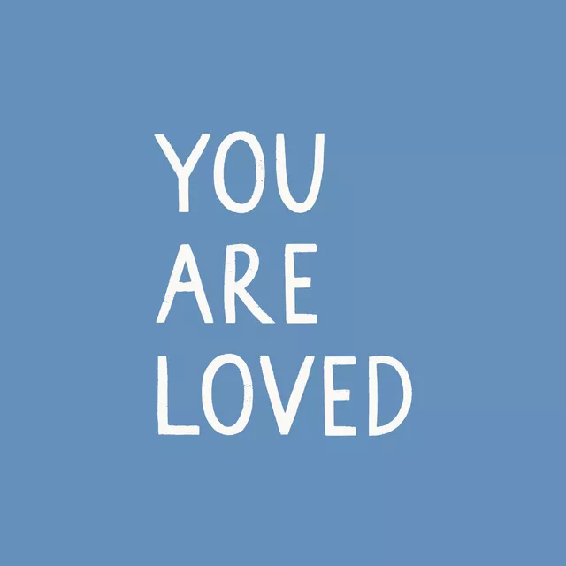 Kissen You Are Loved blau