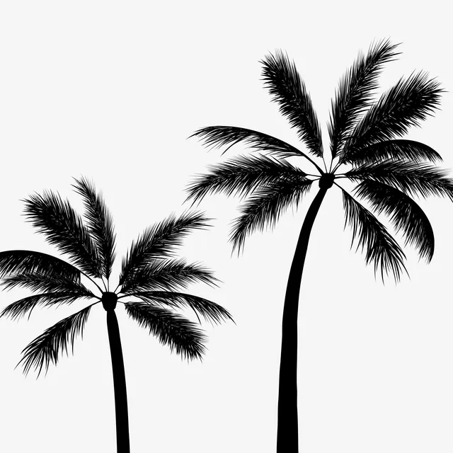 Tischset Tropical Palms black