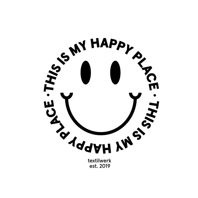 Kissen Happy Place Schwarz