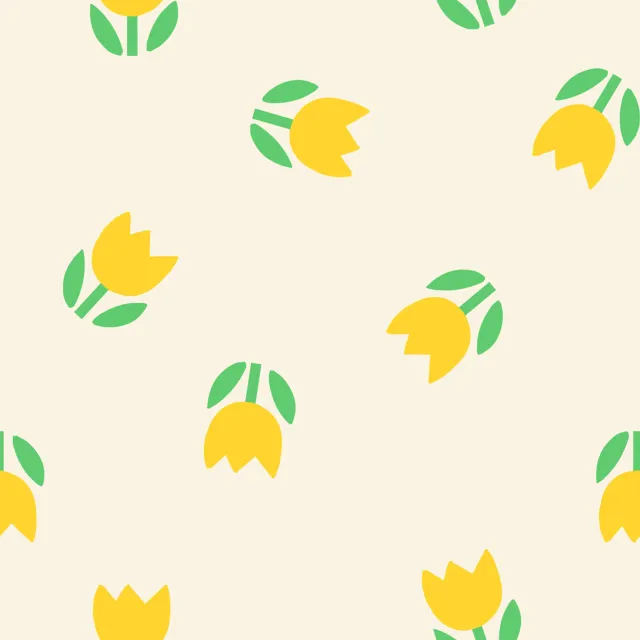 Kissen Tulpemuster gelb