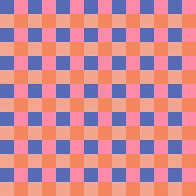 Bankauflage Frühlingskaro Blau Pink