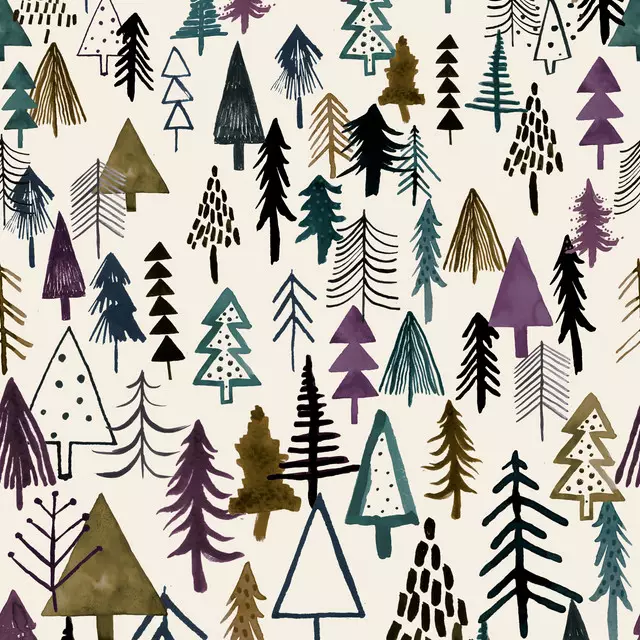 Kissen NIGHT FOREST PURPLE OCHRE