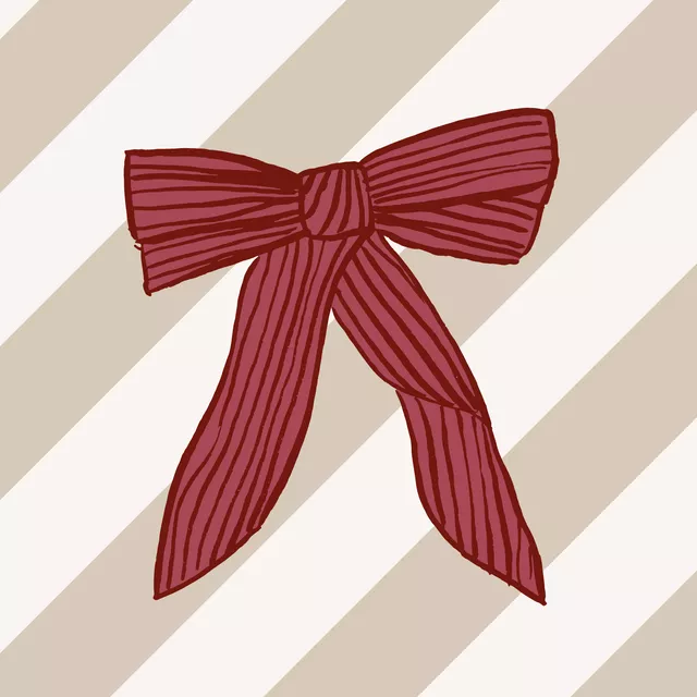 Kissen Schleife beige dunkelrot