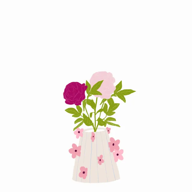 Tischläufer Rosen Blumenvase Rosa